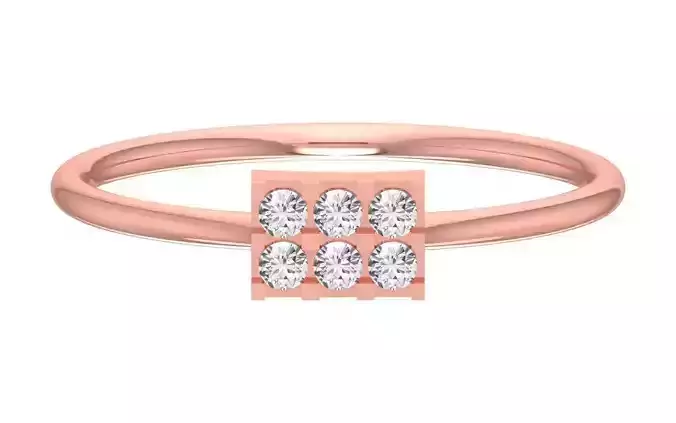 Solitaire Women Light Weight Band Ring