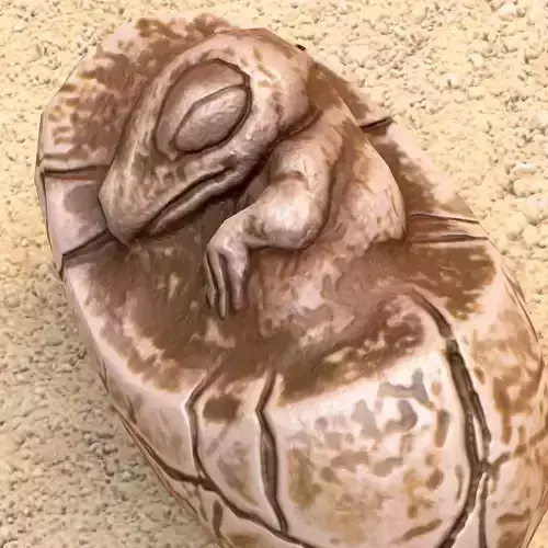 Fossil Eggs Collection Low-poly 3D model