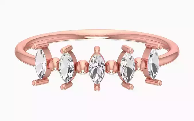 Solitaire Women Light Weight marquise stone Band Ring