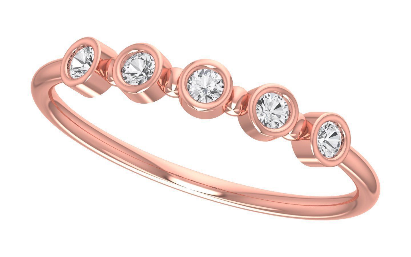 Solitaire Women Light Weight Band Ring 3D print model_3