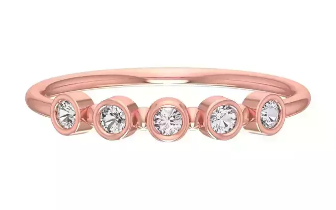 Solitaire Women Light Weight Band Ring 3D print model