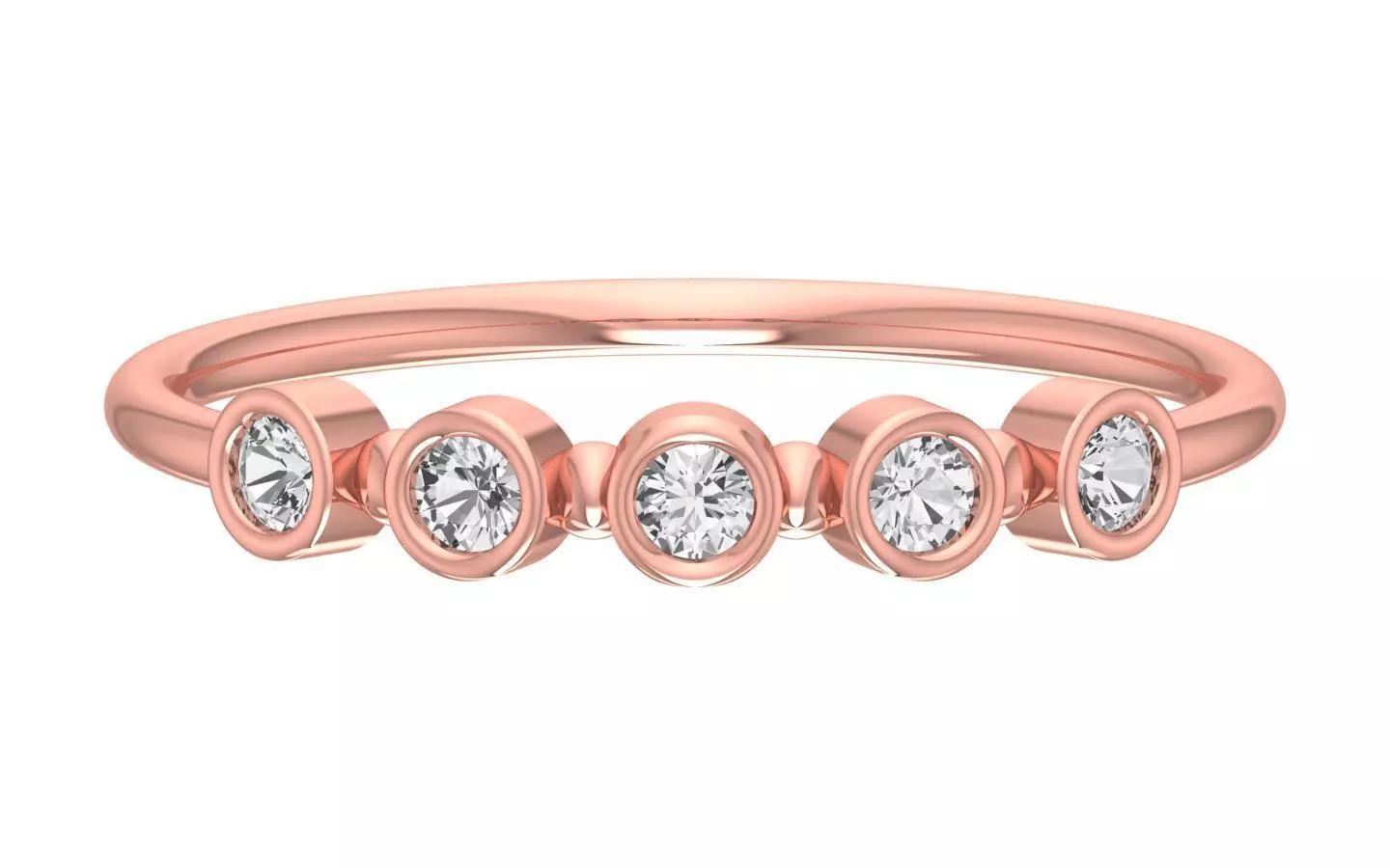 Solitaire Women Light Weight Band Ring 3D print model_0