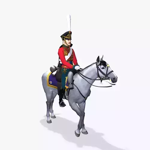 Hussar russian Low-poly 3D model