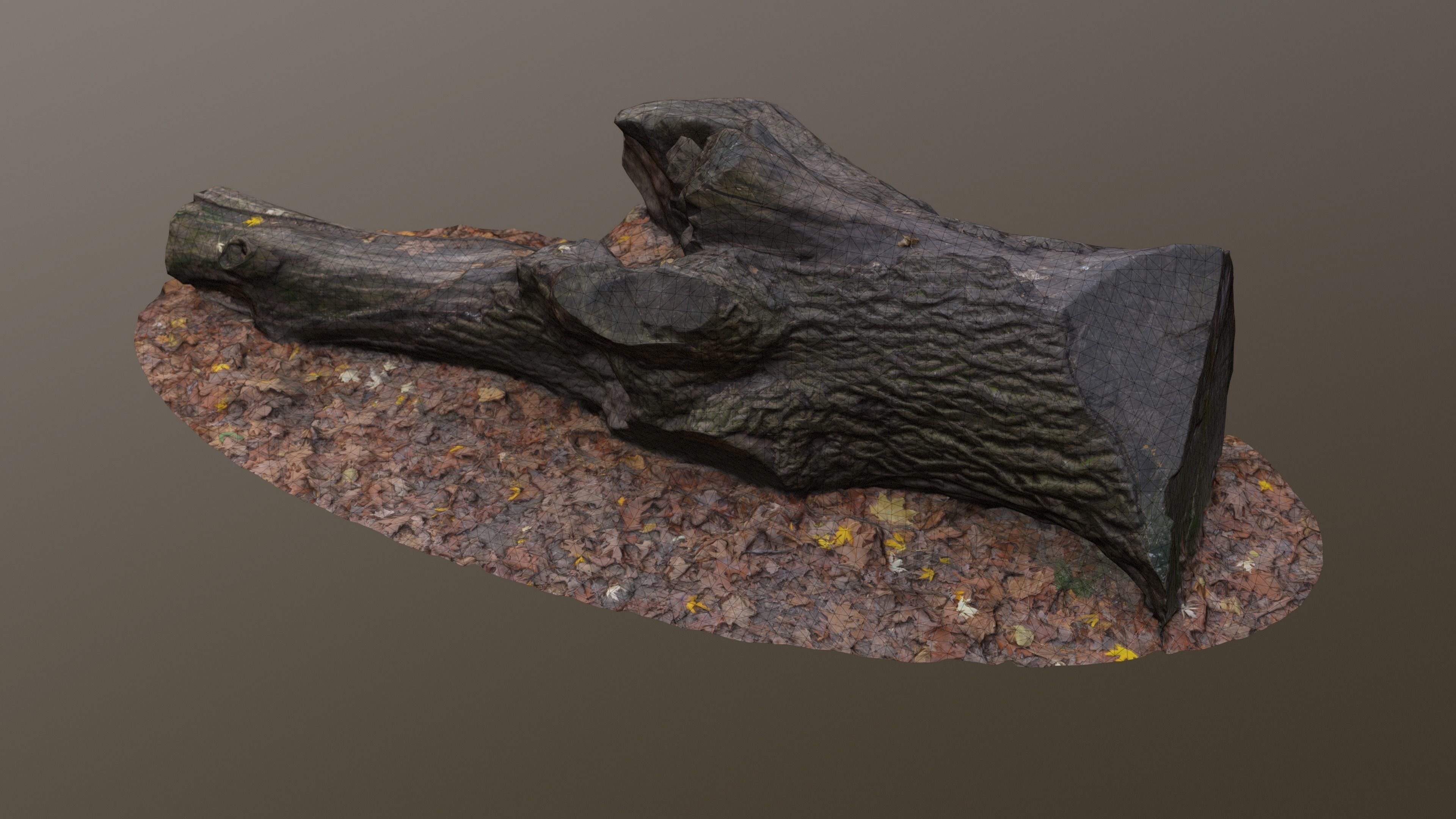 City Park Log Low-poly 3D model_14