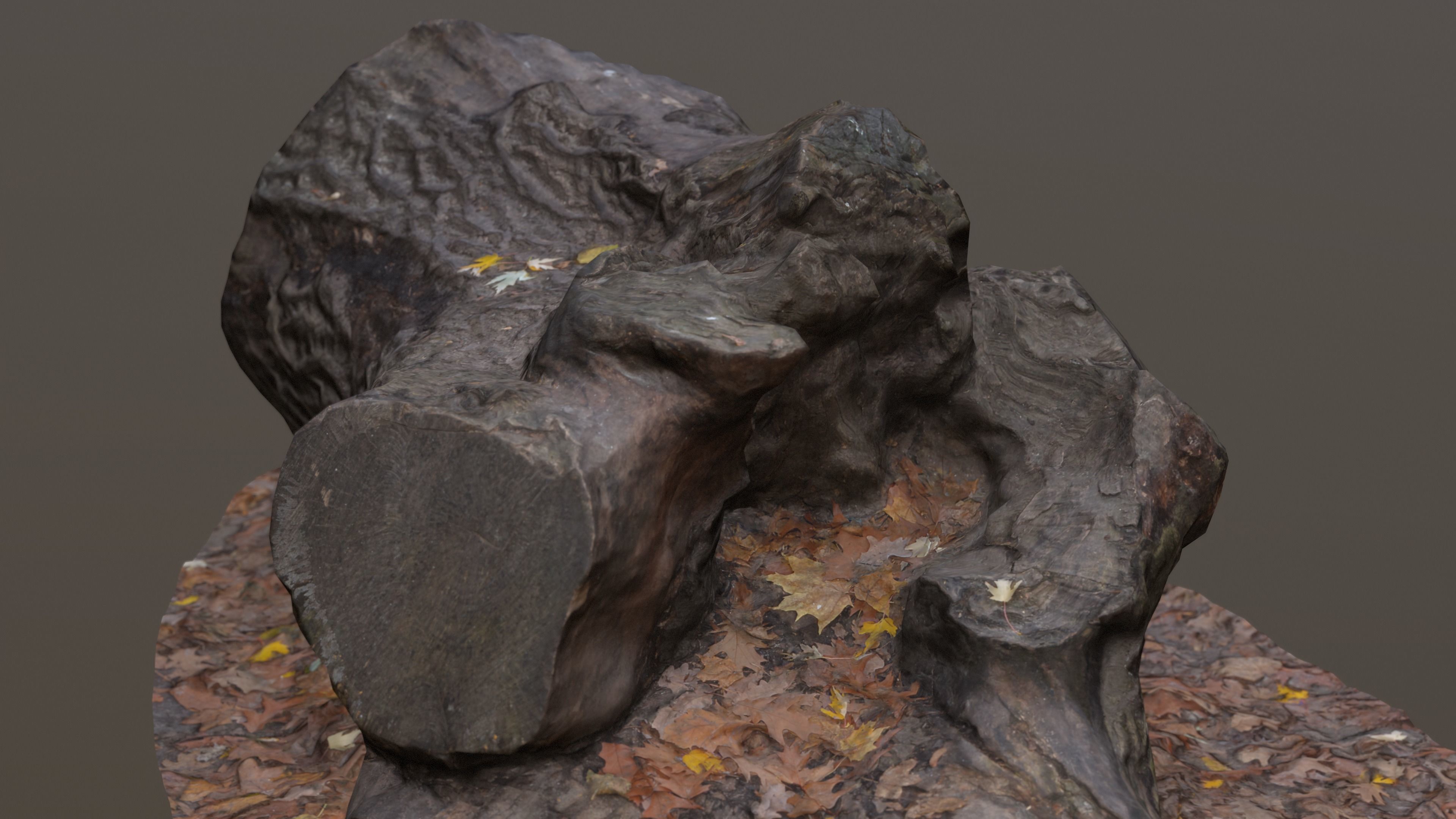 City Park Log Low-poly 3D model_8