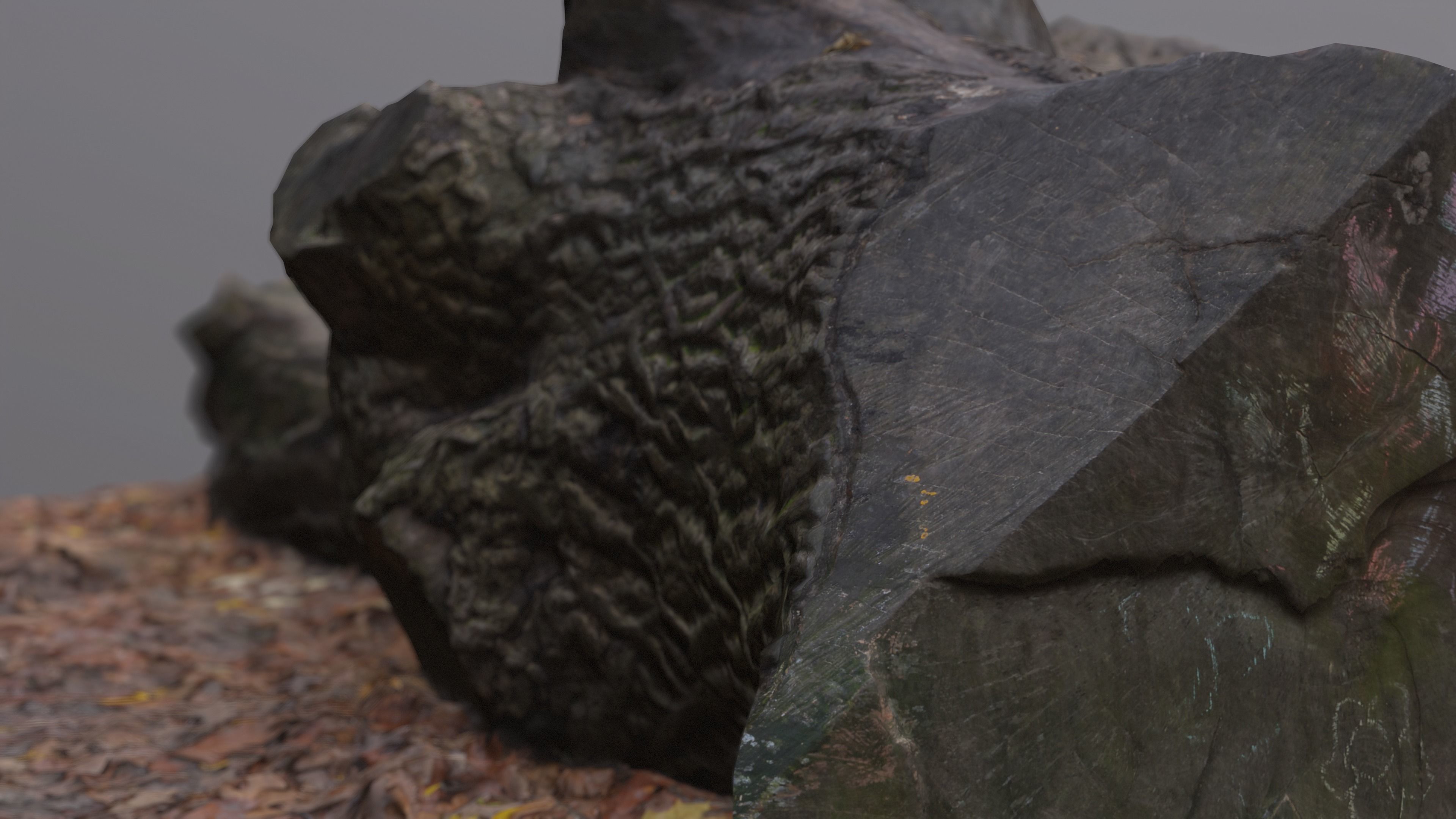 City Park Log Low-poly 3D model_6