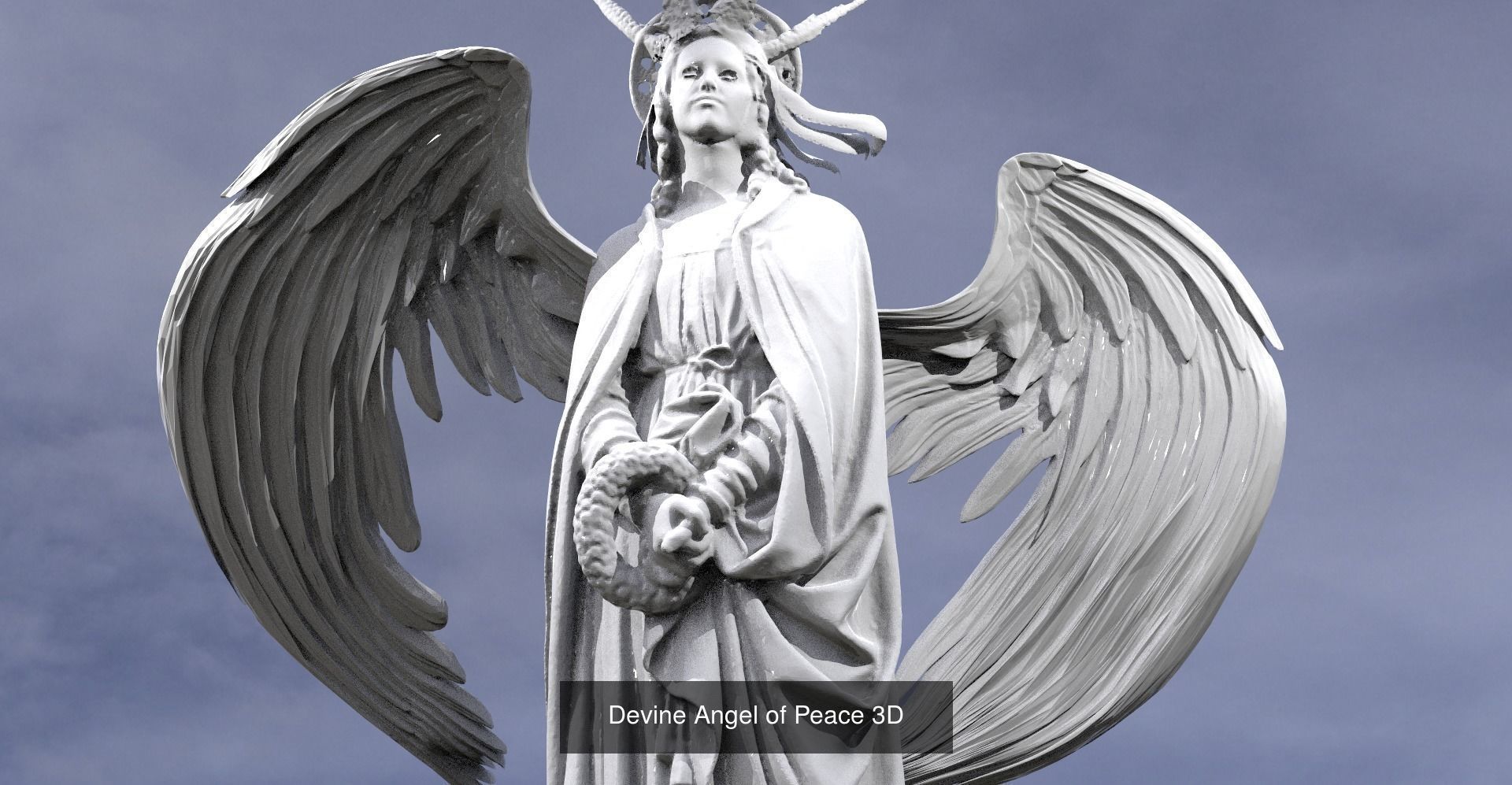 Angelic Female Statues 3D Model Collection_15