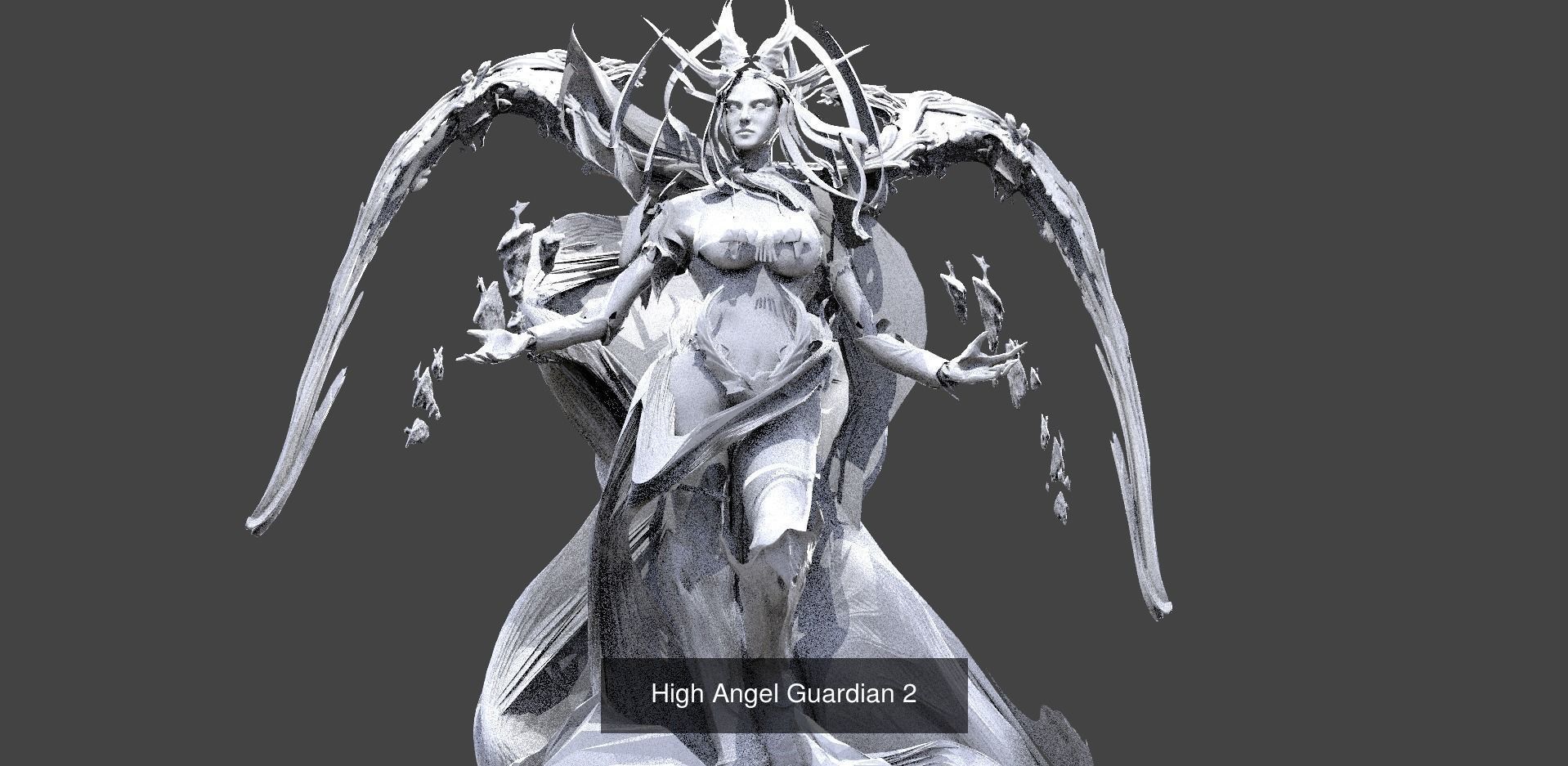 Angelic Female Statues 3D Model Collection_11