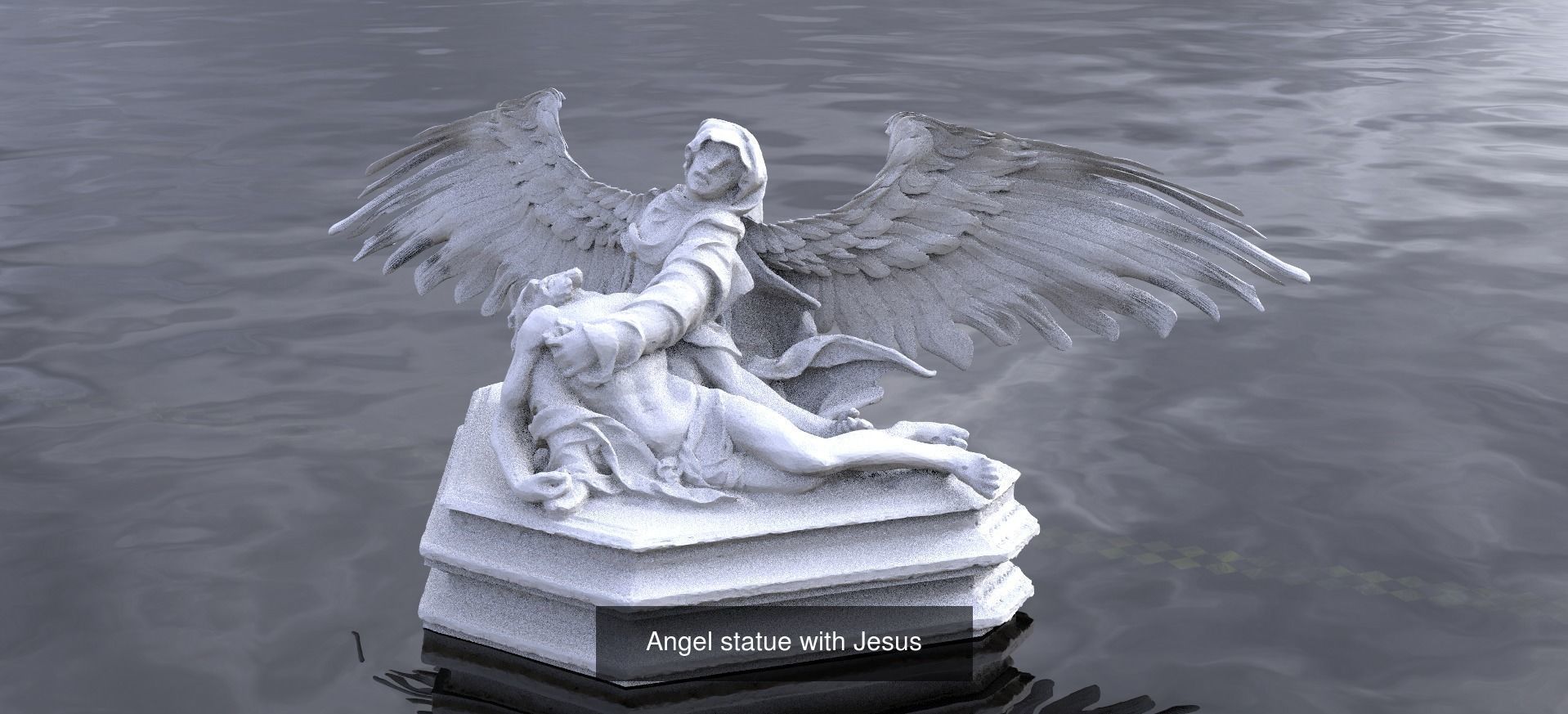 Angelic Female Statues 3D Model Collection_4