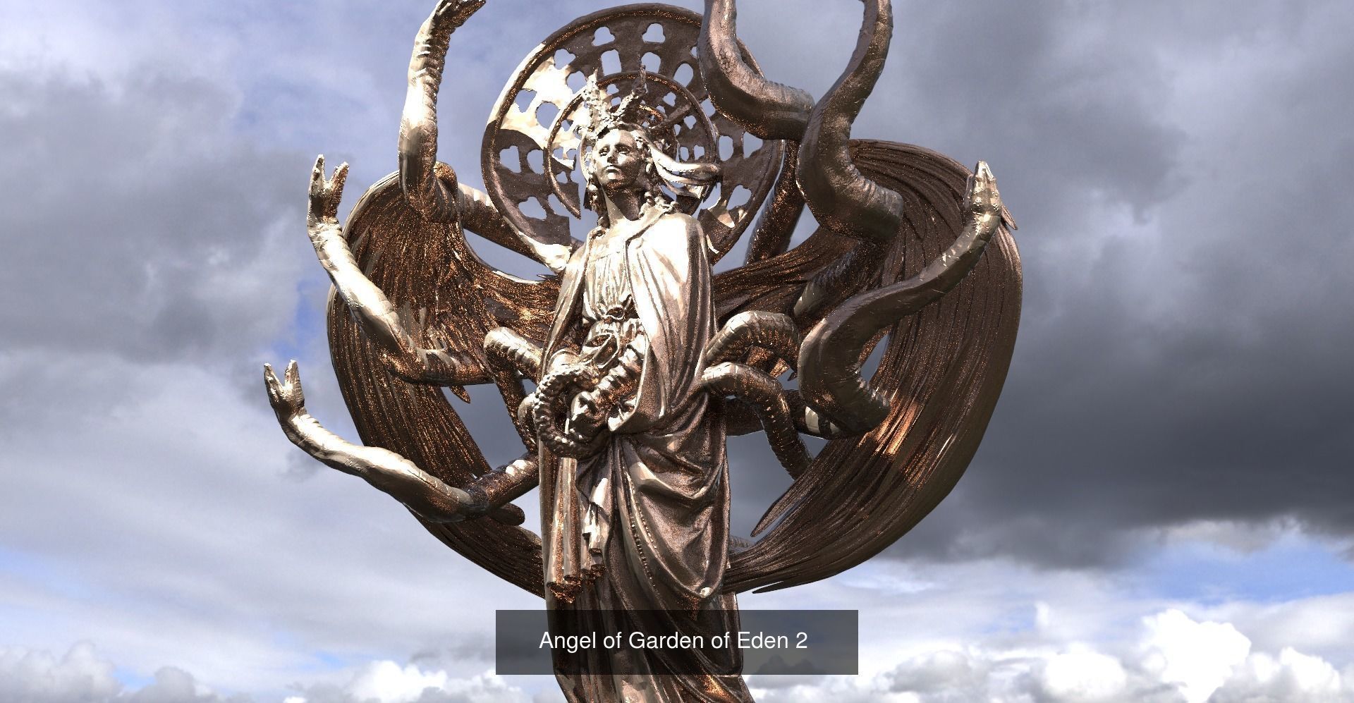 Angelic Female Statues 3D Model Collection_16