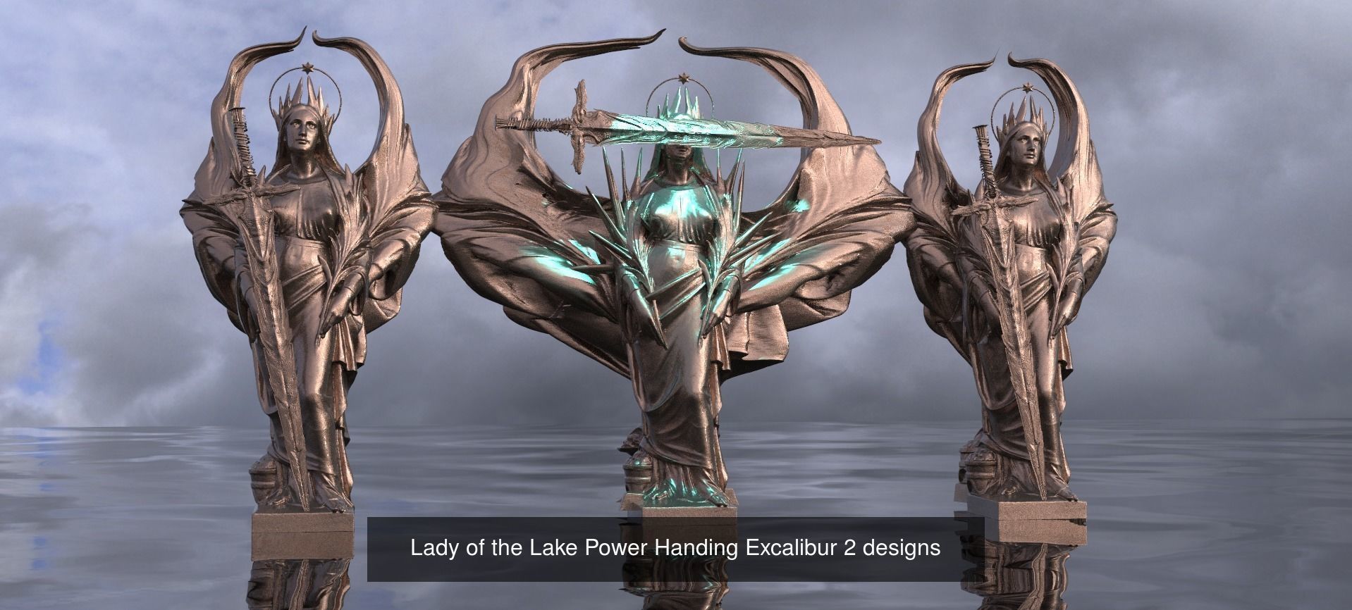 Angelic Female Statues 3D Model Collection_18