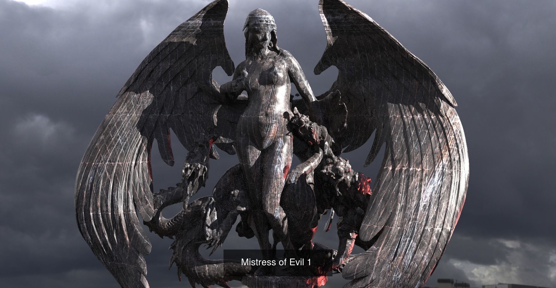 Angelic Female Statues 3D Model Collection_17