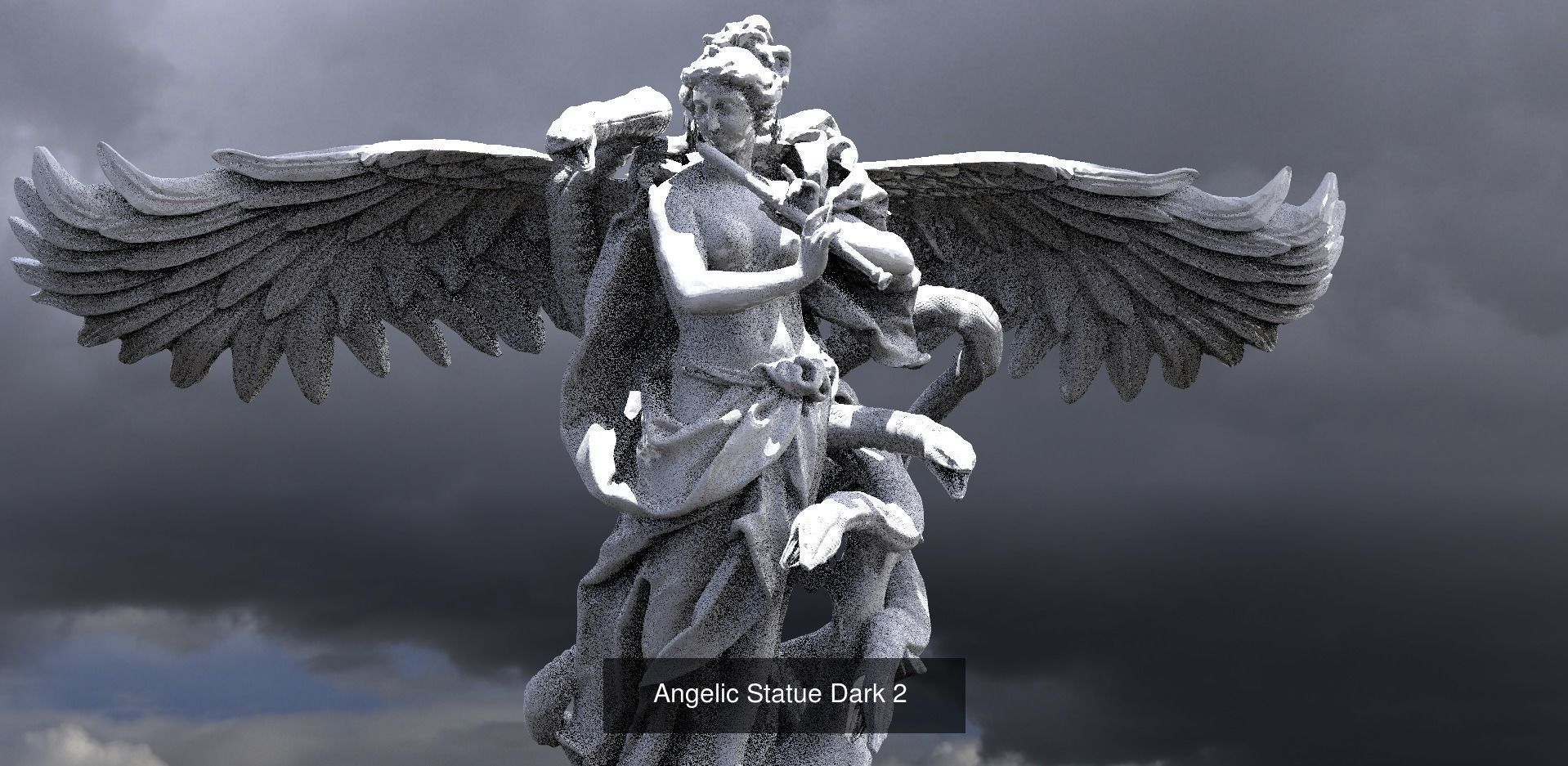 Angelic Female Statues 3D Model Collection_10