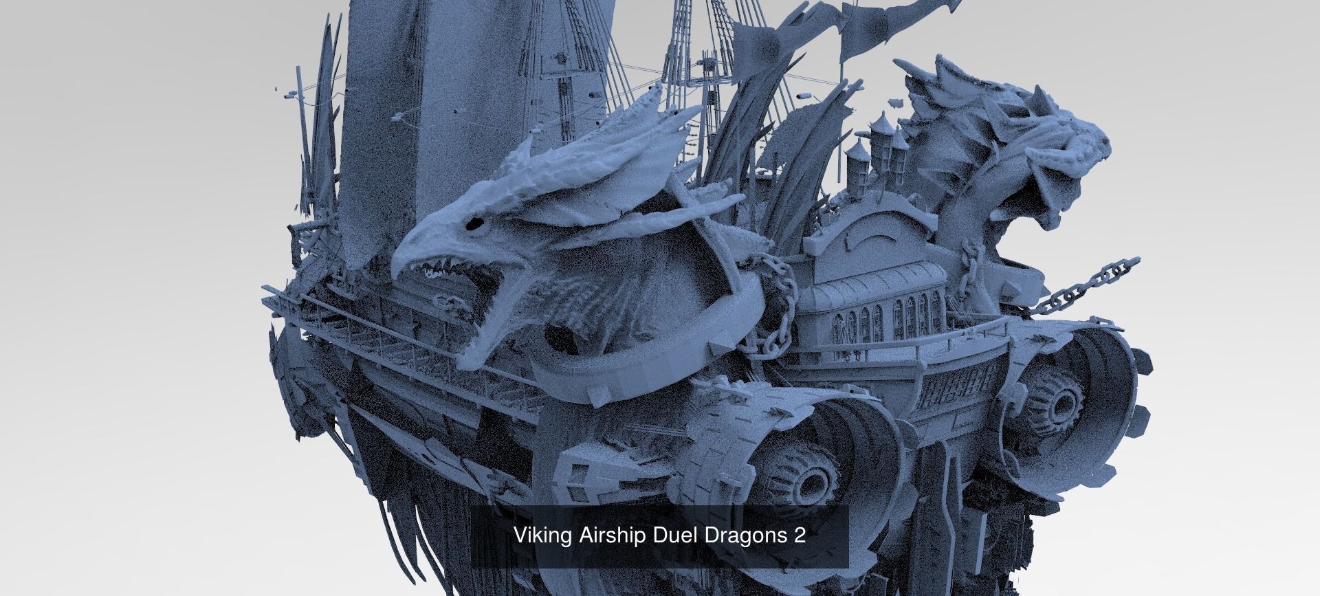 Historical Fantasy Airships 1 3D Model Collection_14