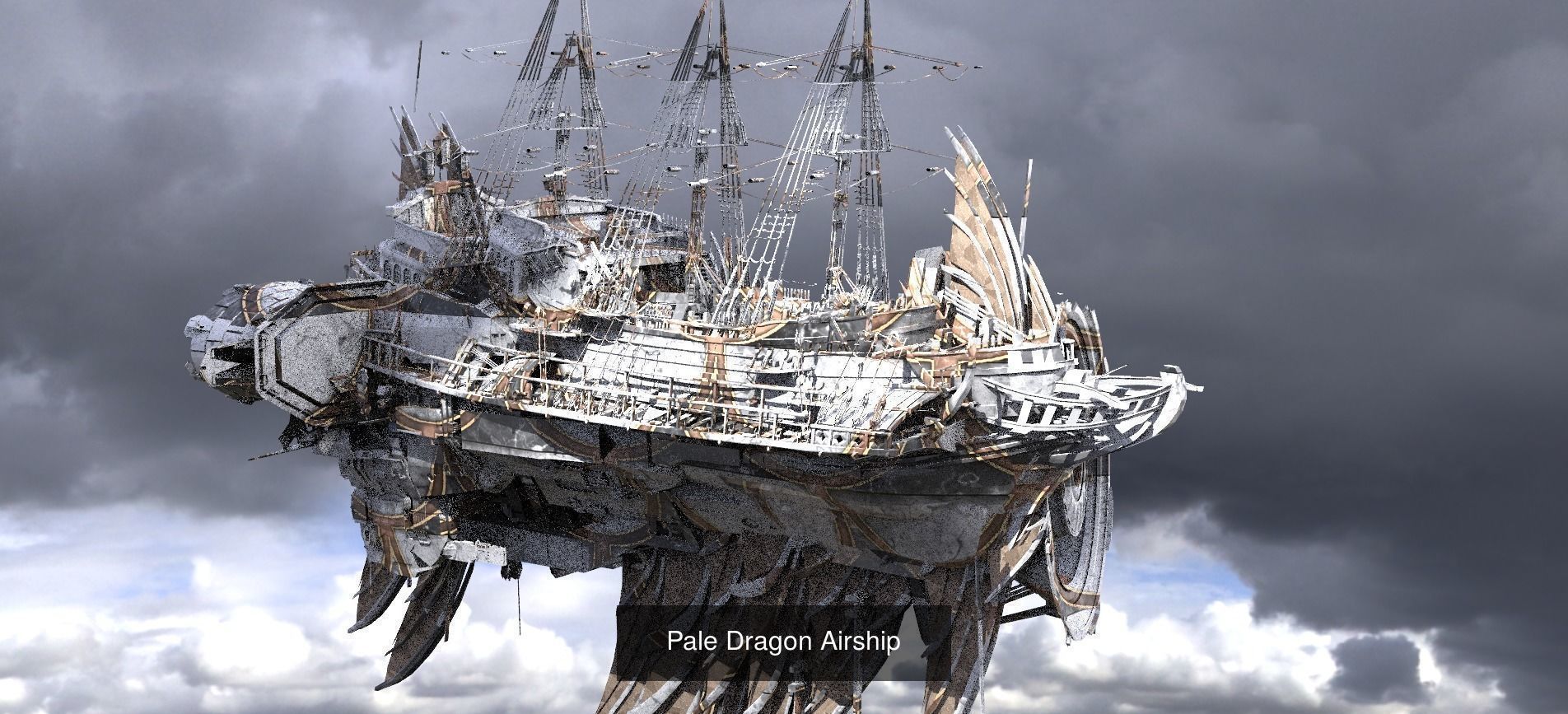 Historical Fantasy Airships 1 3D Model Collection_3