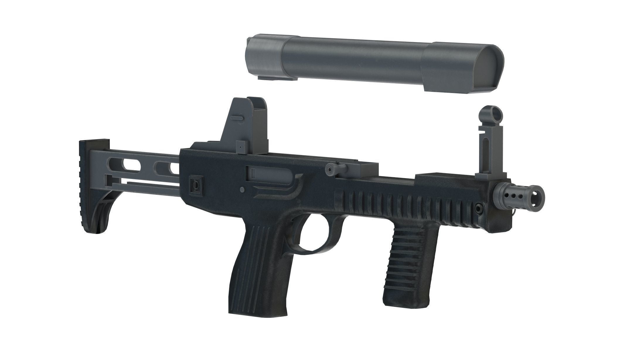 CF 05 Submachine gun Low Poly PBR Realistic Low-poly 3D model_4