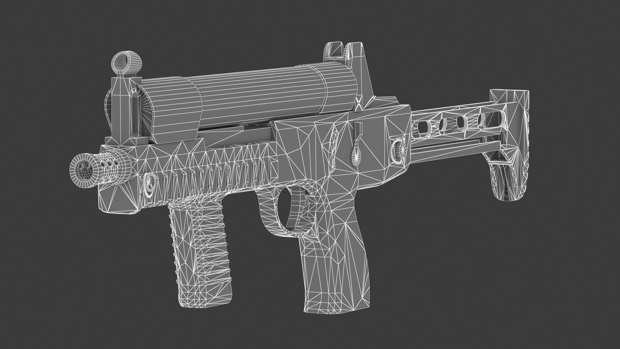 CF 05 Submachine gun Low Poly PBR Realistic Low-poly 3D model_18