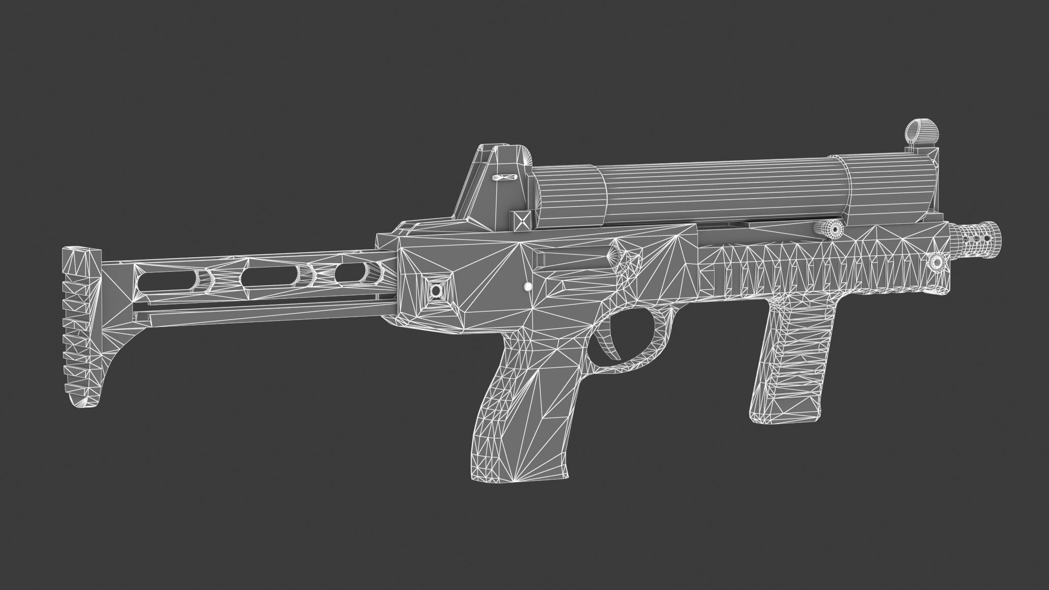 CF 05 Submachine gun Low Poly PBR Realistic Low-poly 3D model_15
