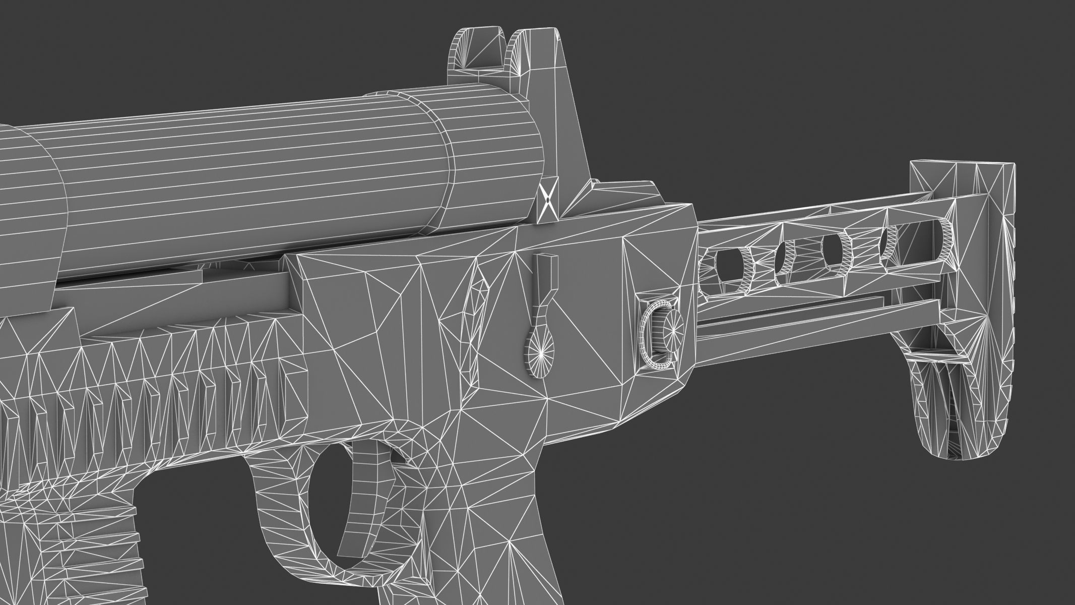 CF 05 Submachine gun Low Poly PBR Realistic Low-poly 3D model_23