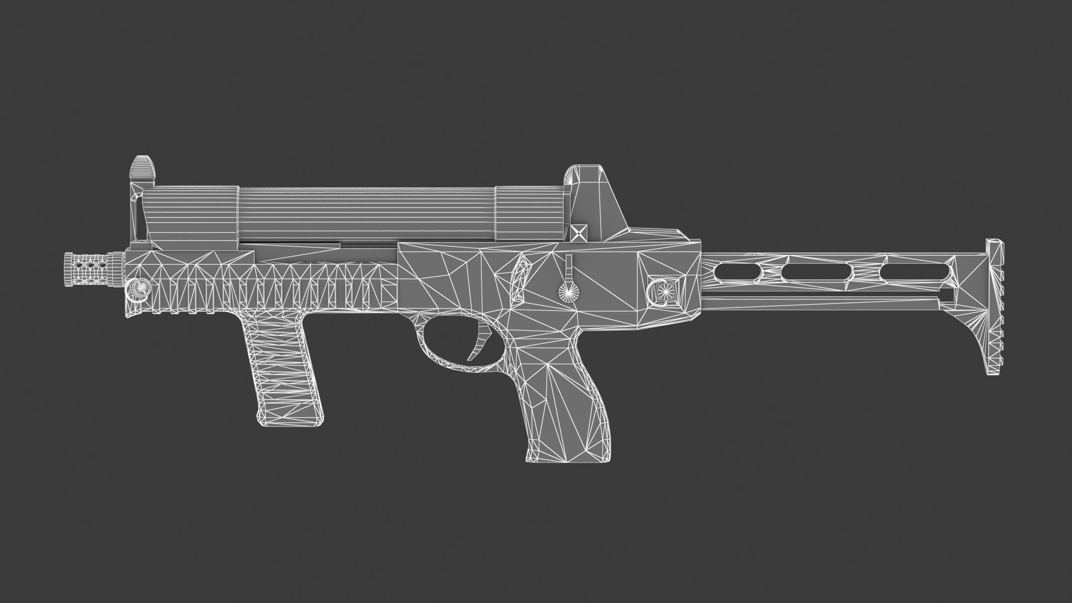 CF 05 Submachine gun Low Poly PBR Realistic Low-poly 3D model_17