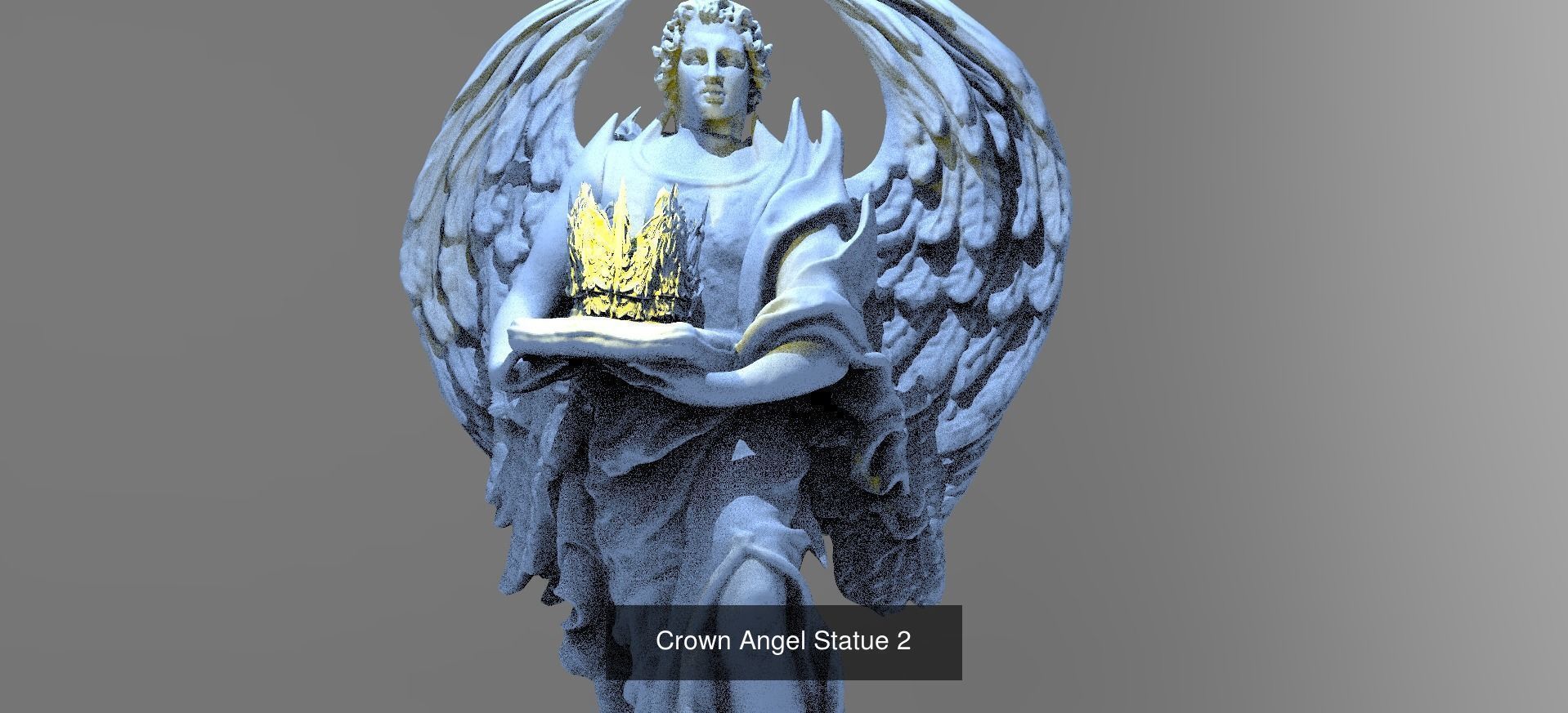 Crown Fantasy Angel statues 3D Model Collection_9
