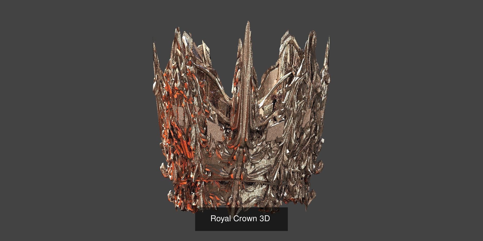Crown Fantasy Angel statues 3D Model Collection_6