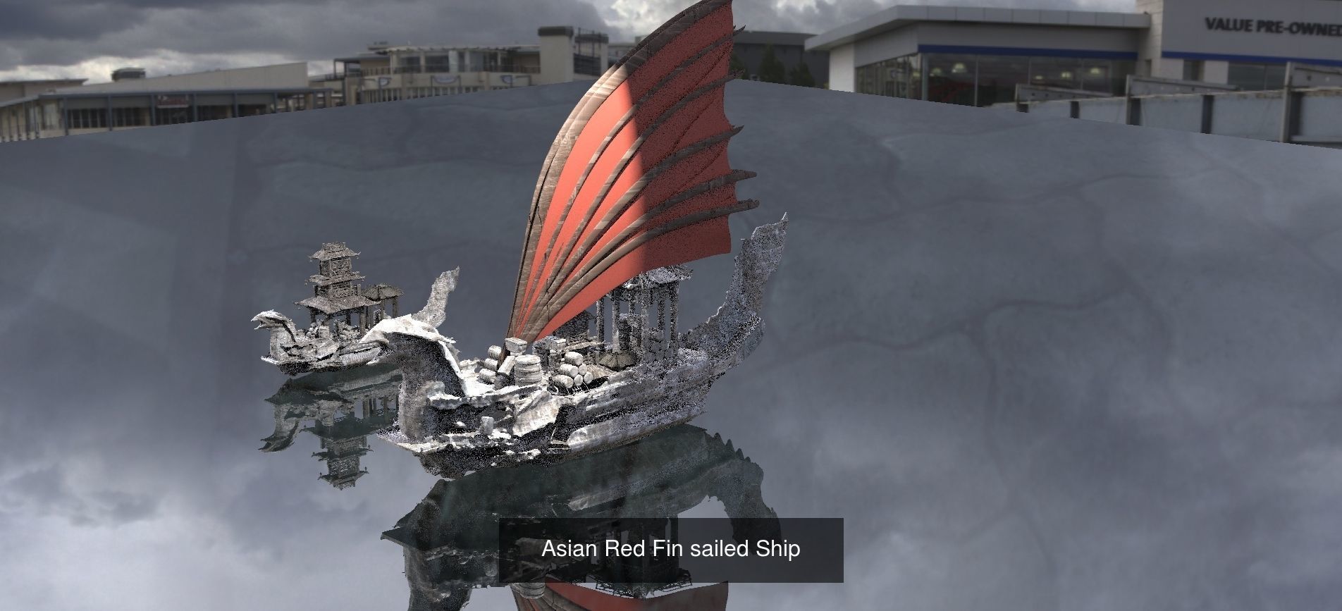 Asian Themed Historical Fantasy Ships 3D Model Collection_3