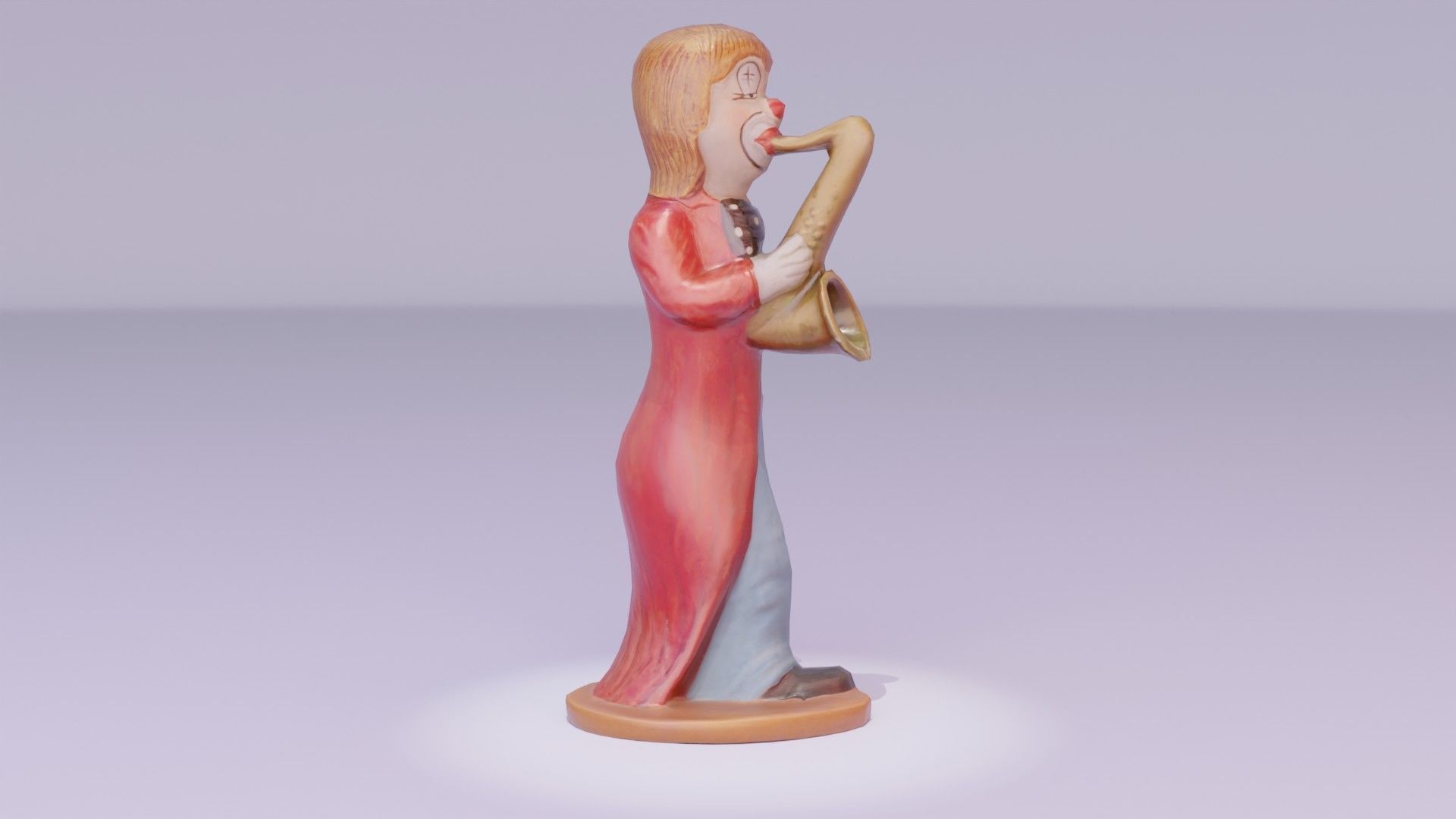 Clown statuette Low-poly 3D model_13