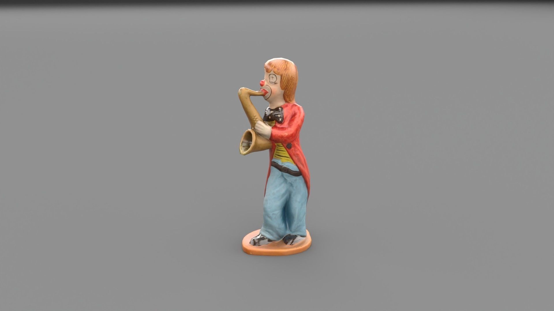 Clown statuette Low-poly 3D model_28