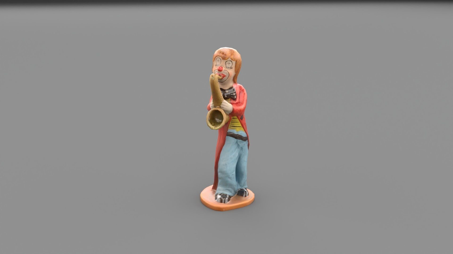 Clown statuette Low-poly 3D model_29