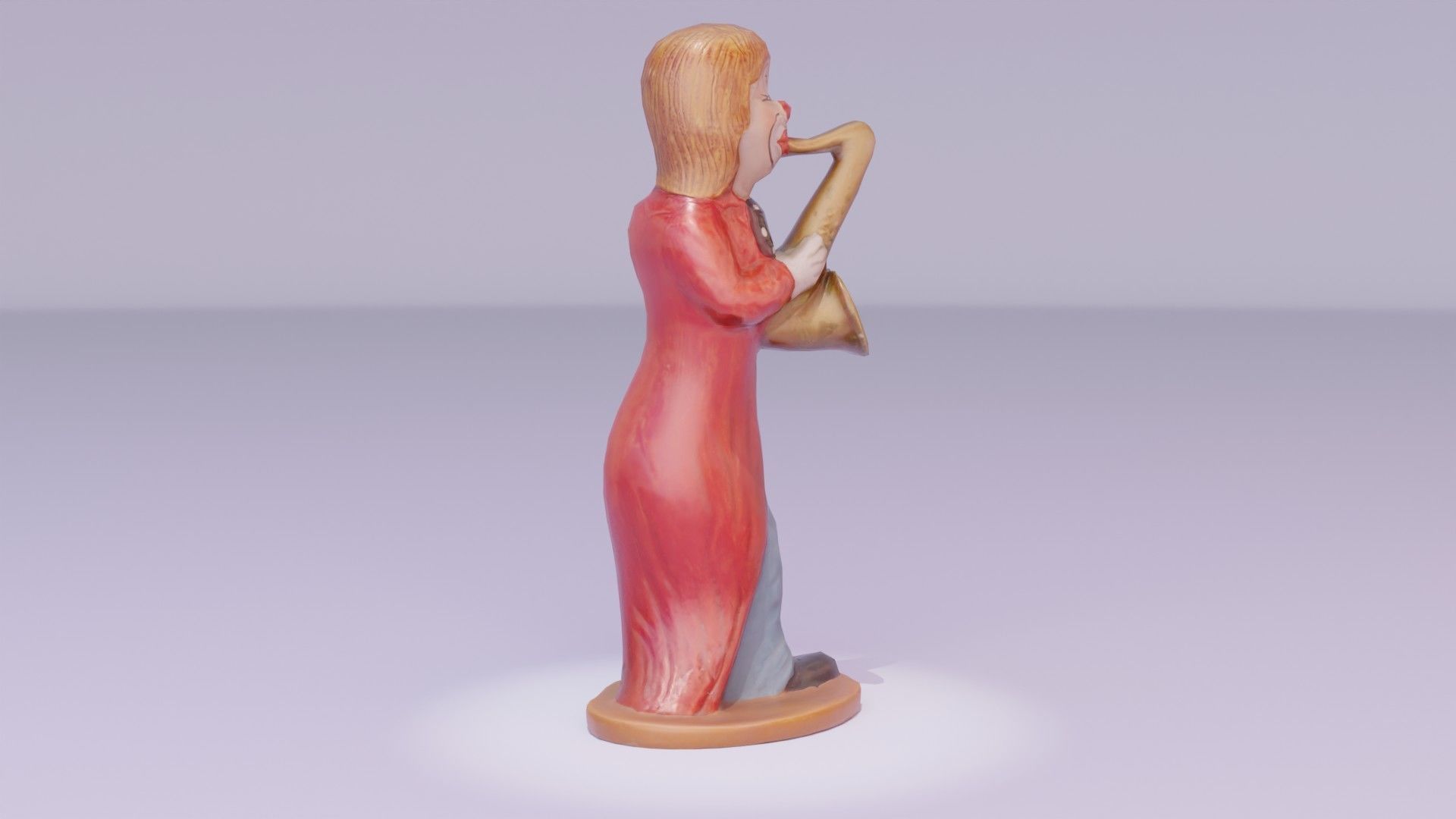 Clown statuette Low-poly 3D model_14