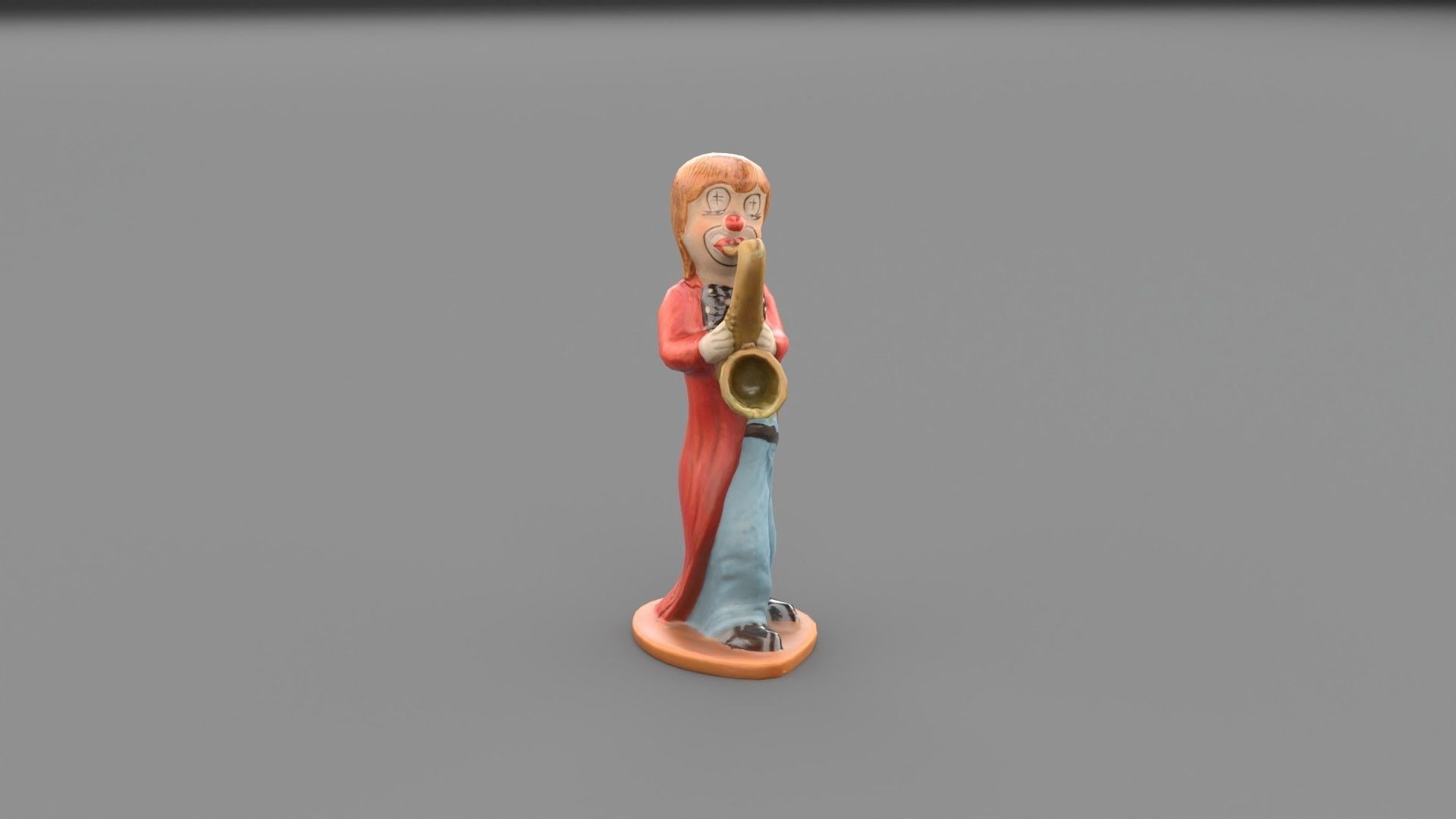 Clown statuette Low-poly 3D model_21