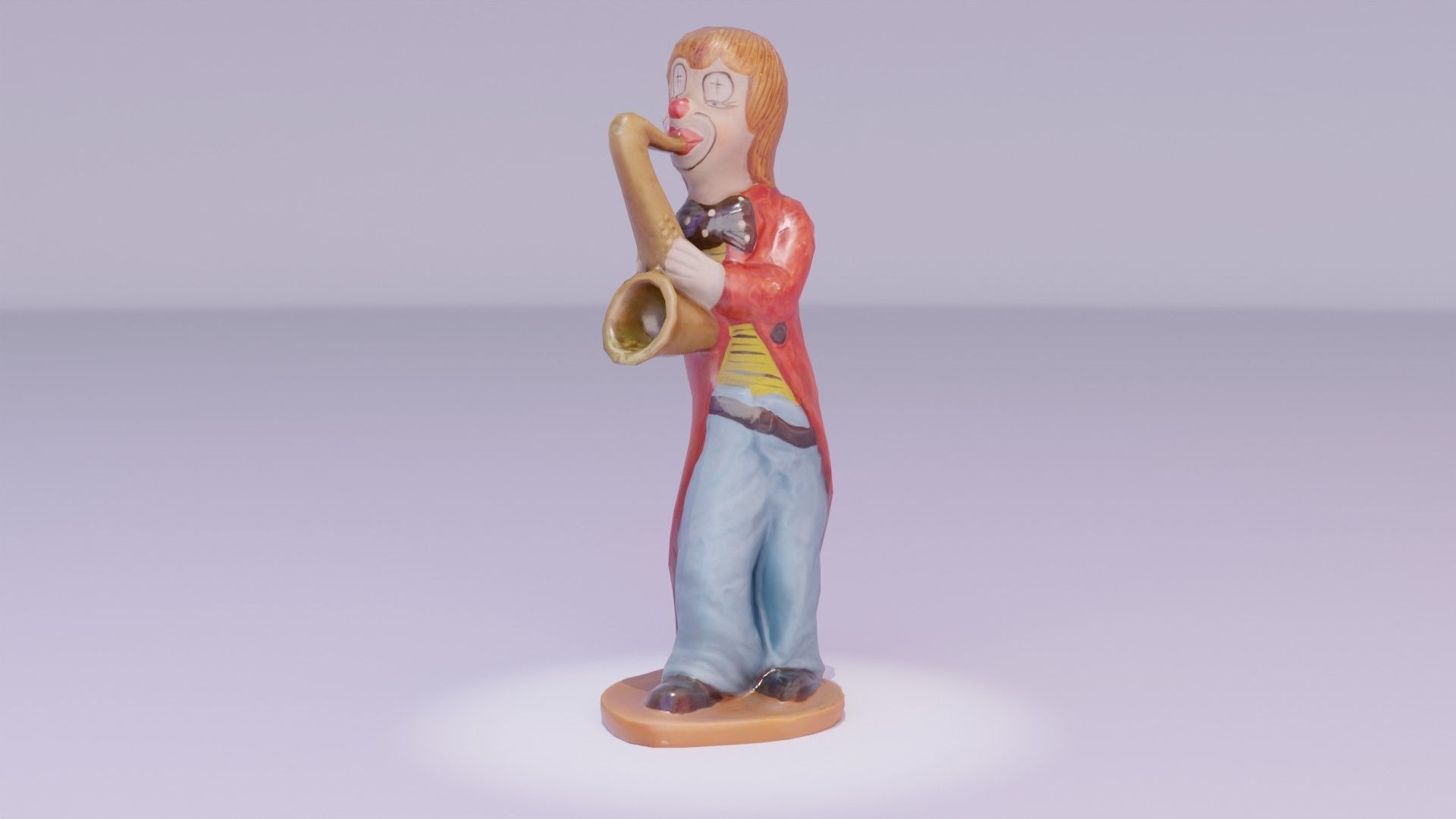 Clown statuette Low-poly 3D model_20