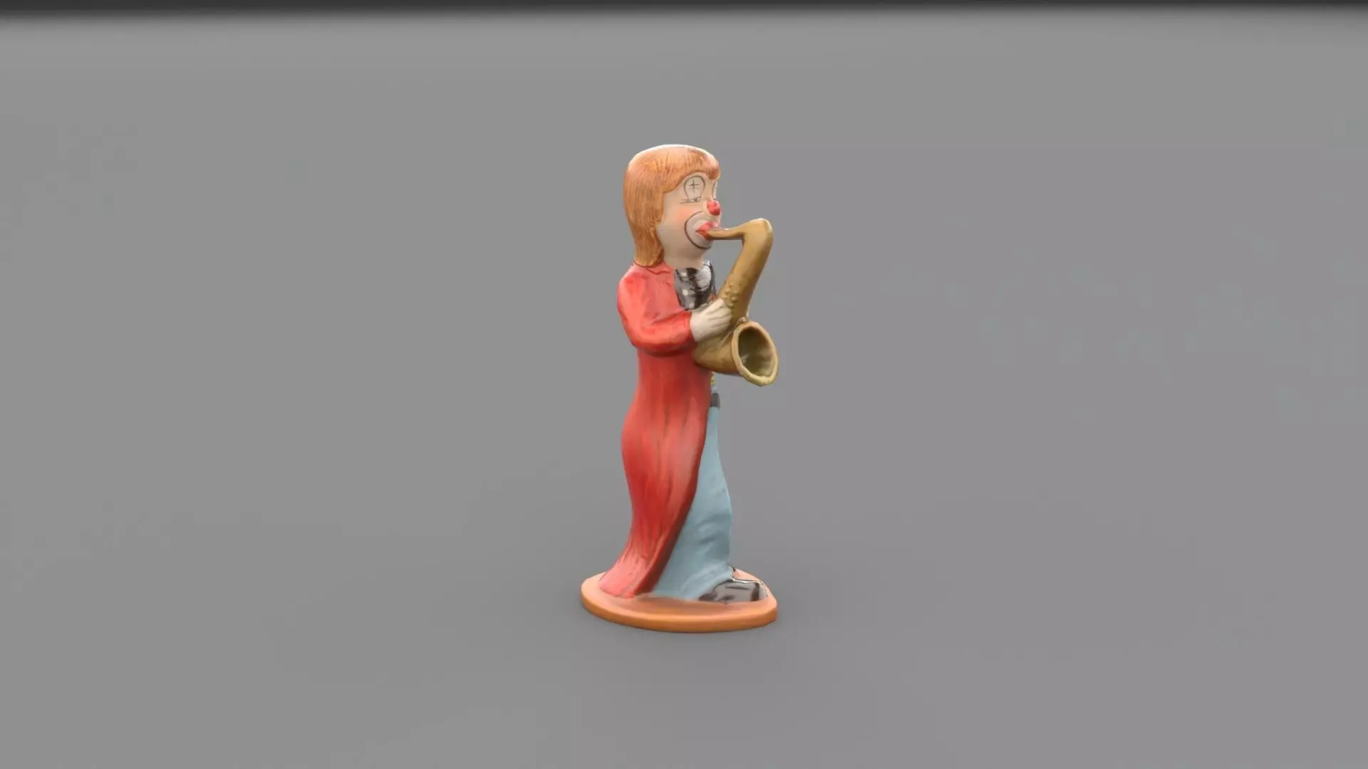 Clown statuette Low-poly 3D model_0