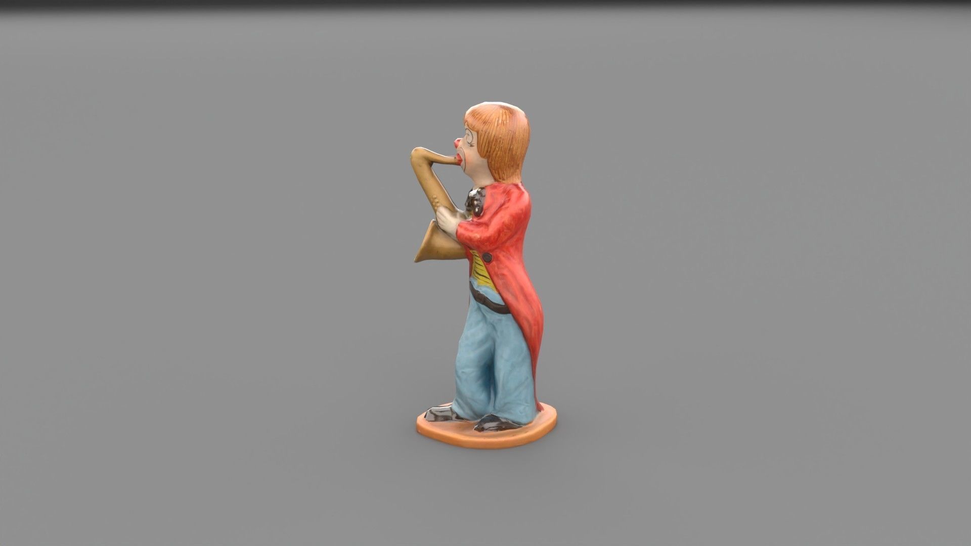 Clown statuette Low-poly 3D model_27