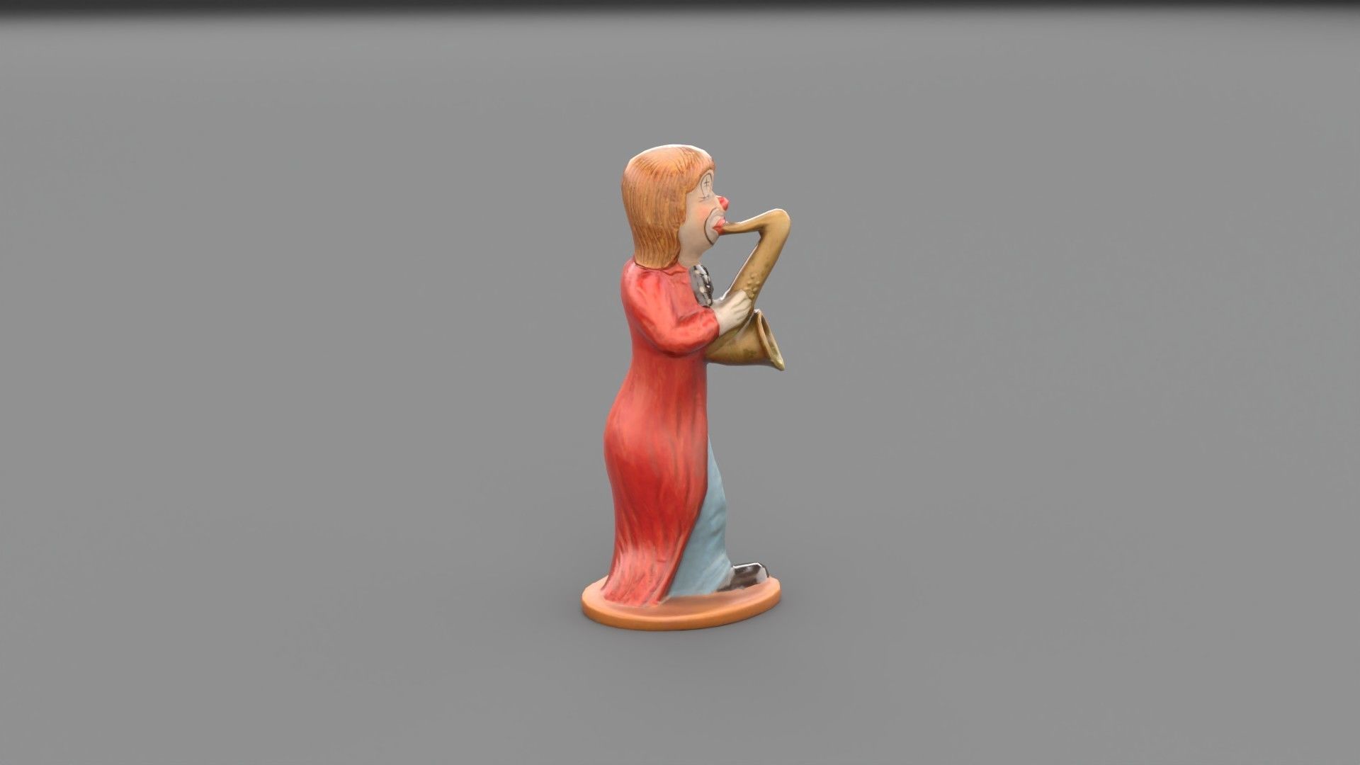 Clown statuette Low-poly 3D model_22