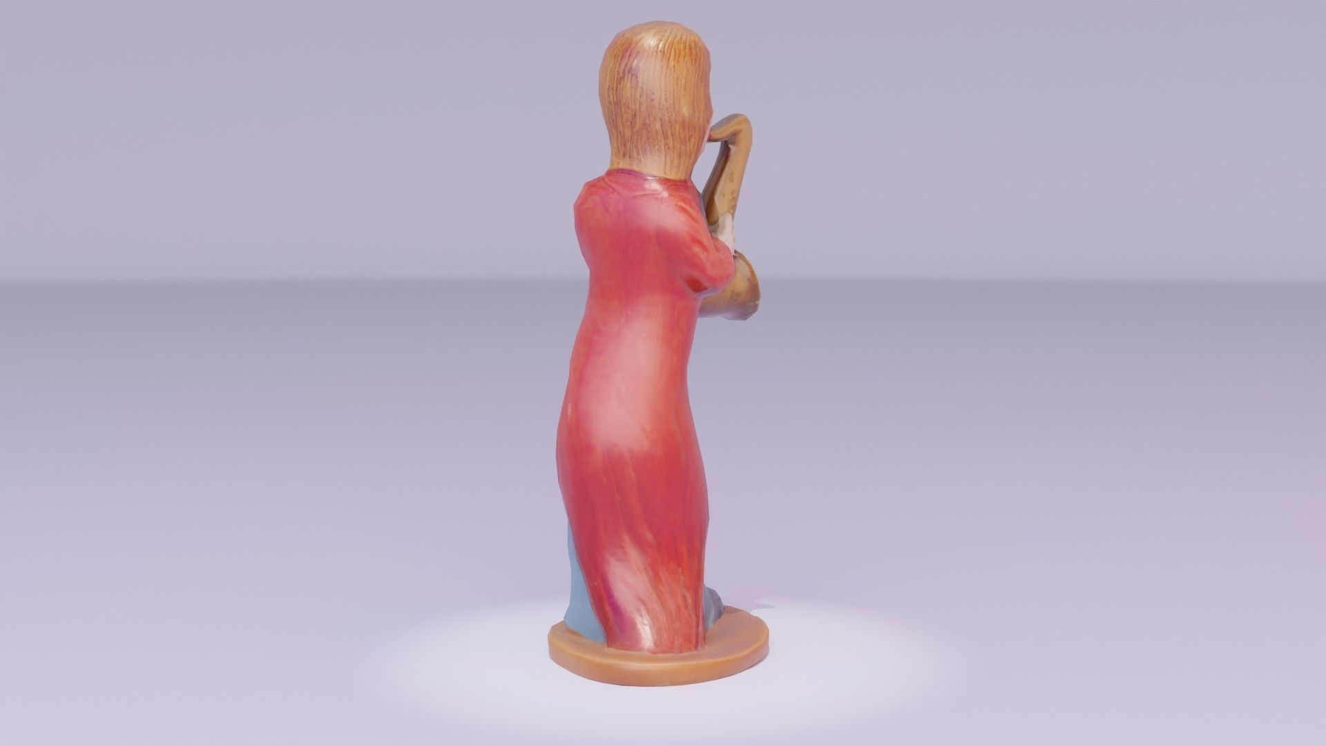 Clown statuette Low-poly 3D model_15
