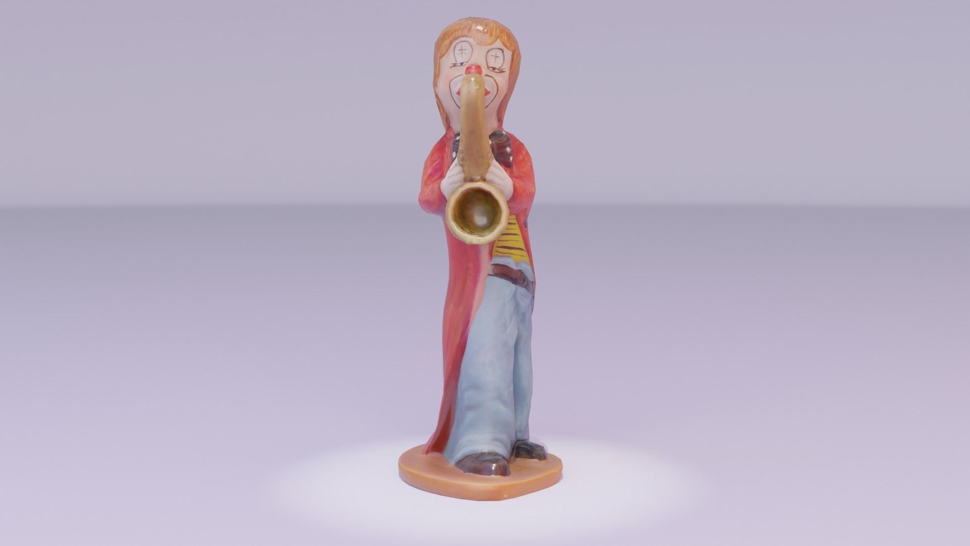Clown statuette Low-poly 3D model_11