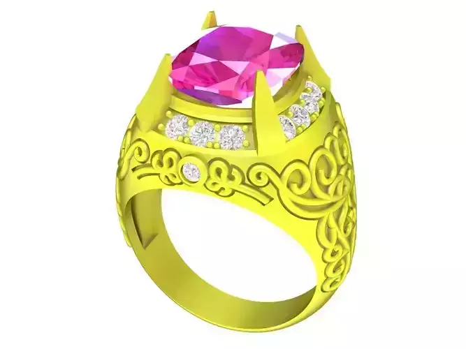 luxury art diamond men ring 4274