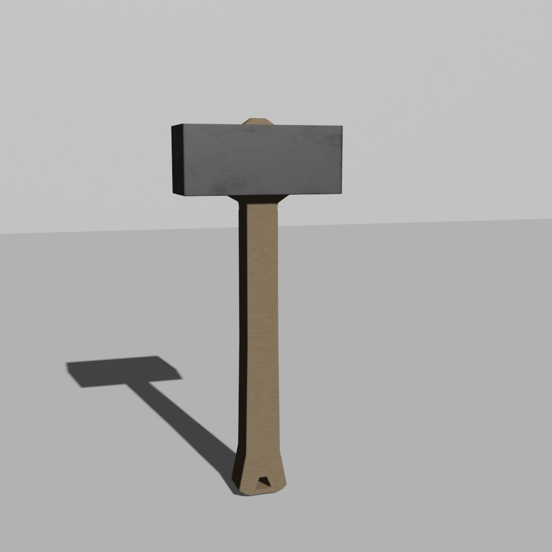 Hammer Low-poly 3D model_1