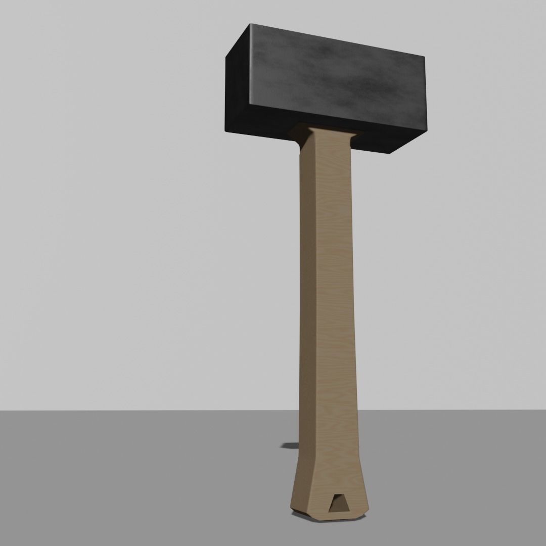 Hammer Low-poly 3D model_2