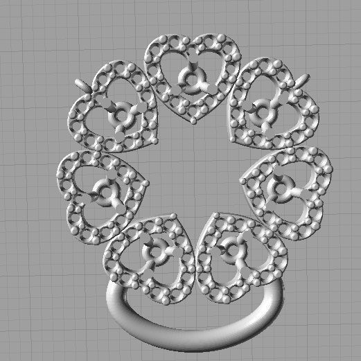 YD225 heart shaped ring 3D print model_1