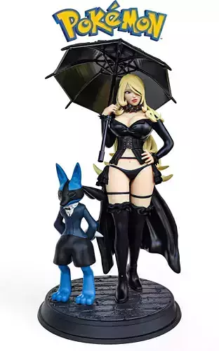 CYNTHIA Y LUCARIO  POKEMON