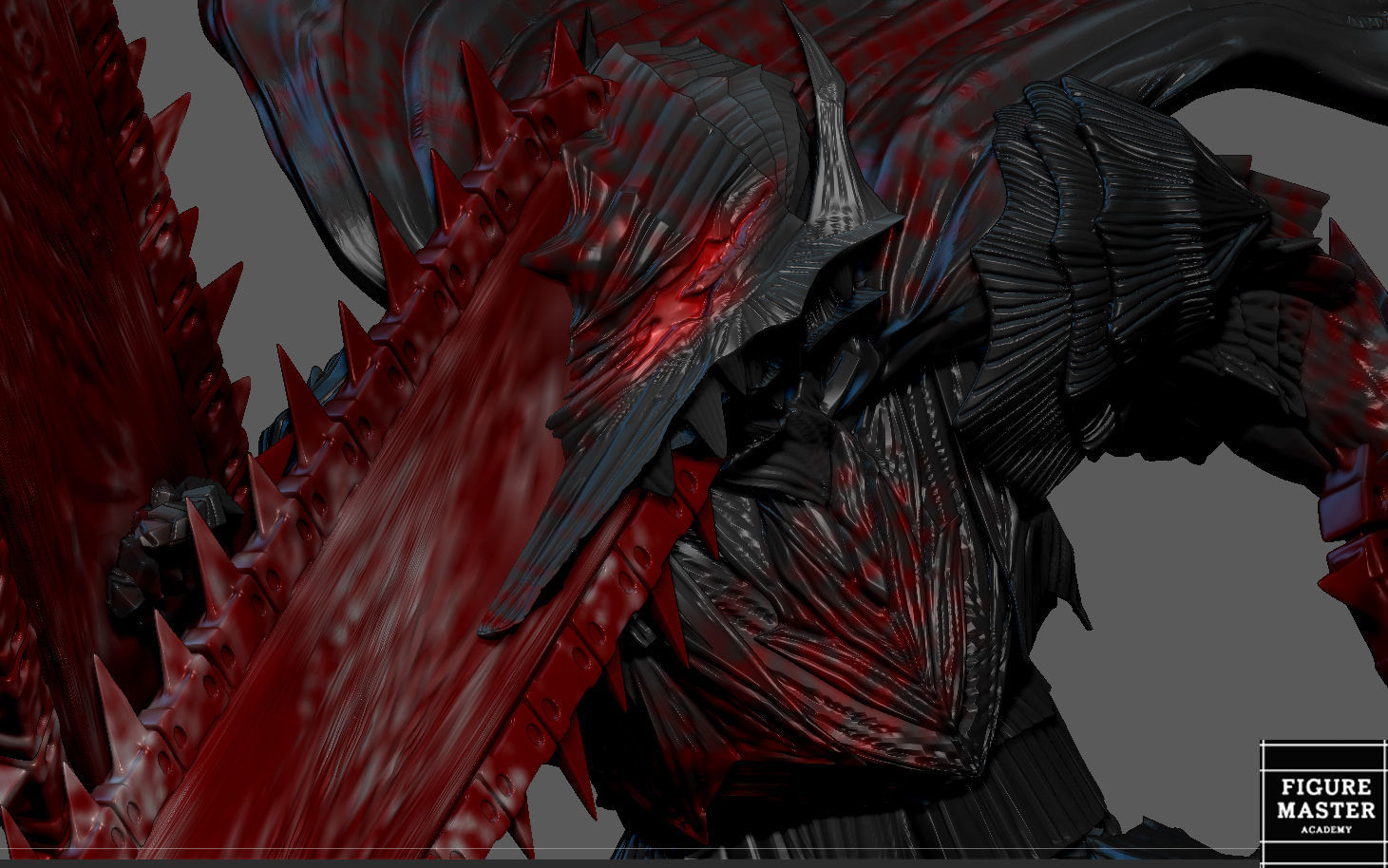 BERSERK CHAINSAW GUTS FANTASY ANIME SWORD CHAINSAW MANCHARACTER 3D