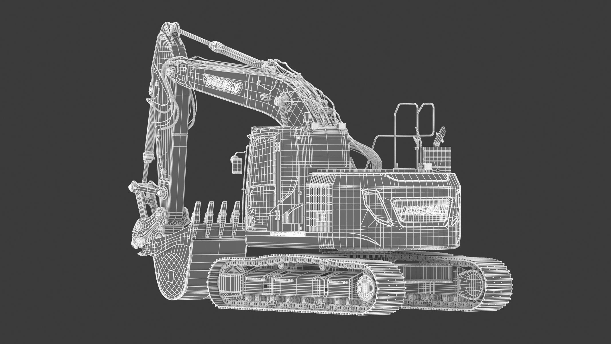 Doosan DX235LCR-5 Crawler Excavator 3D model_23