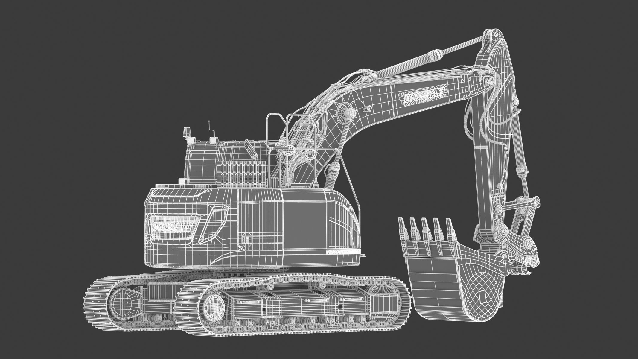 Doosan DX235LCR-5 Crawler Excavator 3D model_21