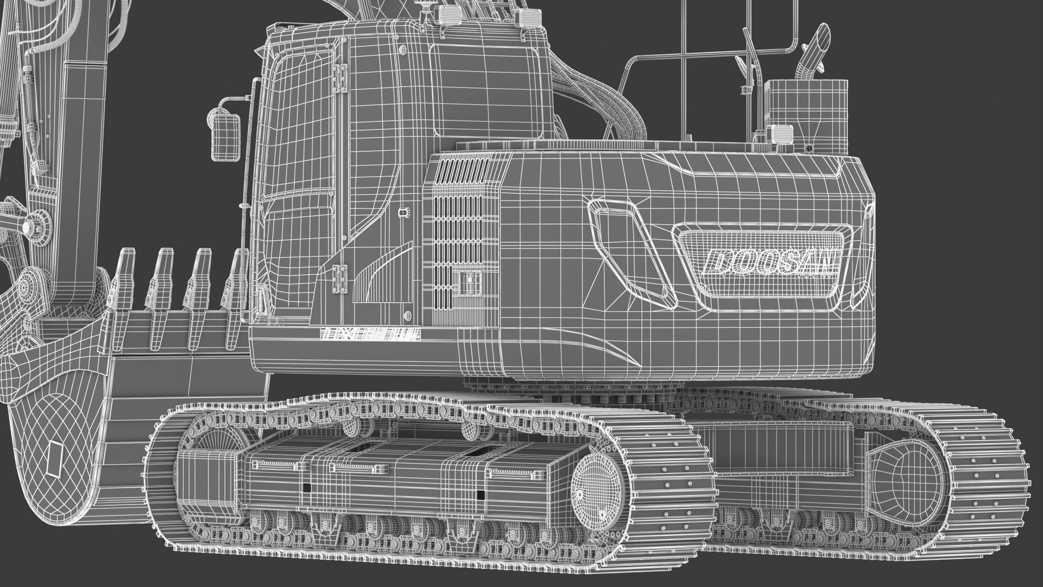 Doosan DX235LCR-5 Crawler Excavator 3D model_33