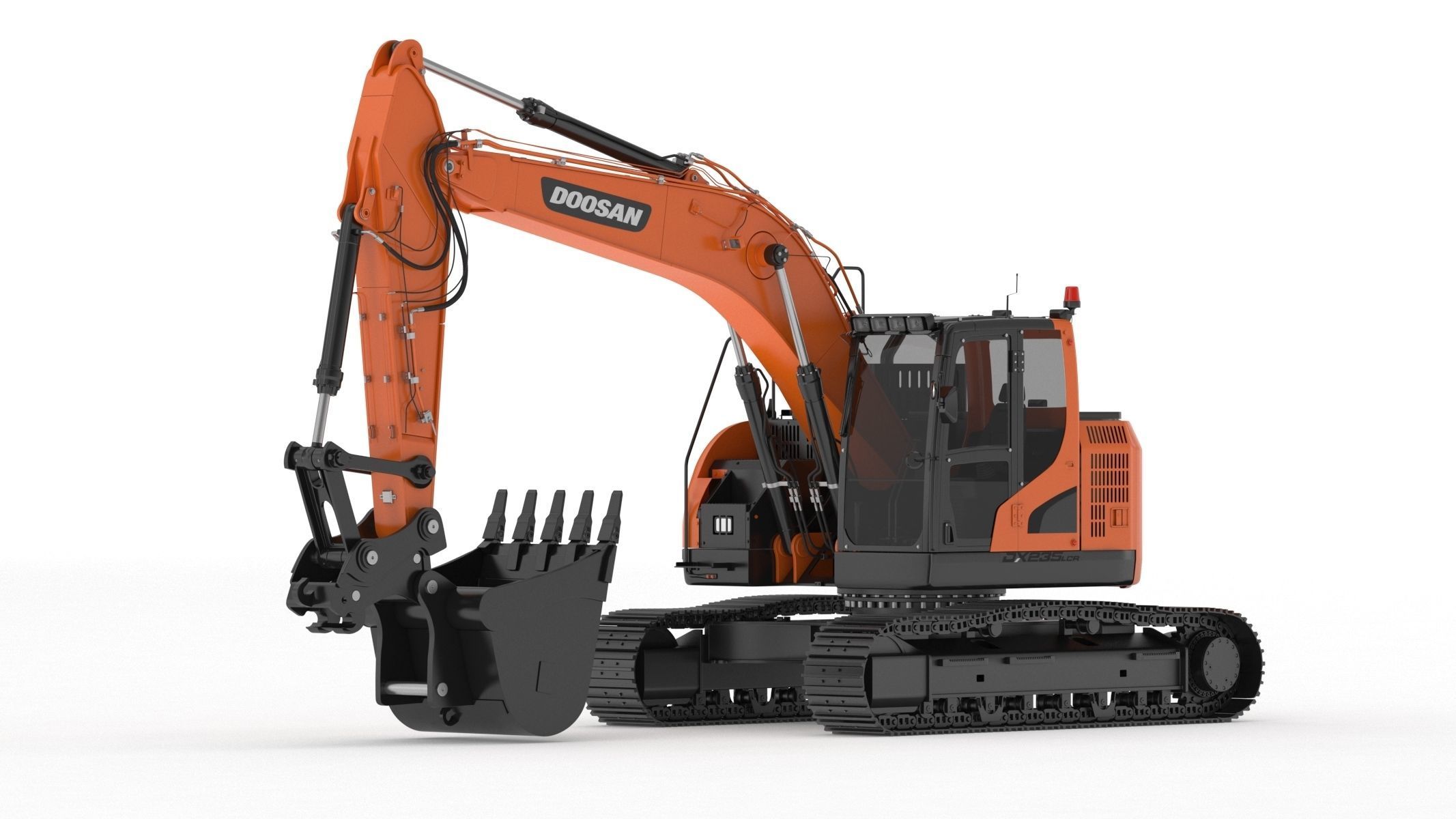 Doosan DX235LCR-5 Crawler Excavator 3D model_4