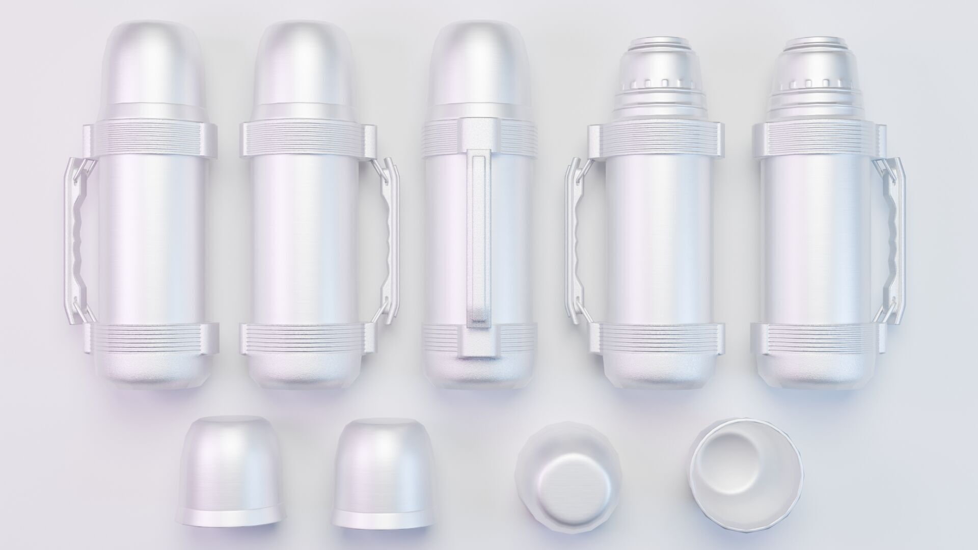 Thermos Coffee Flask Low-poly 3D model_19