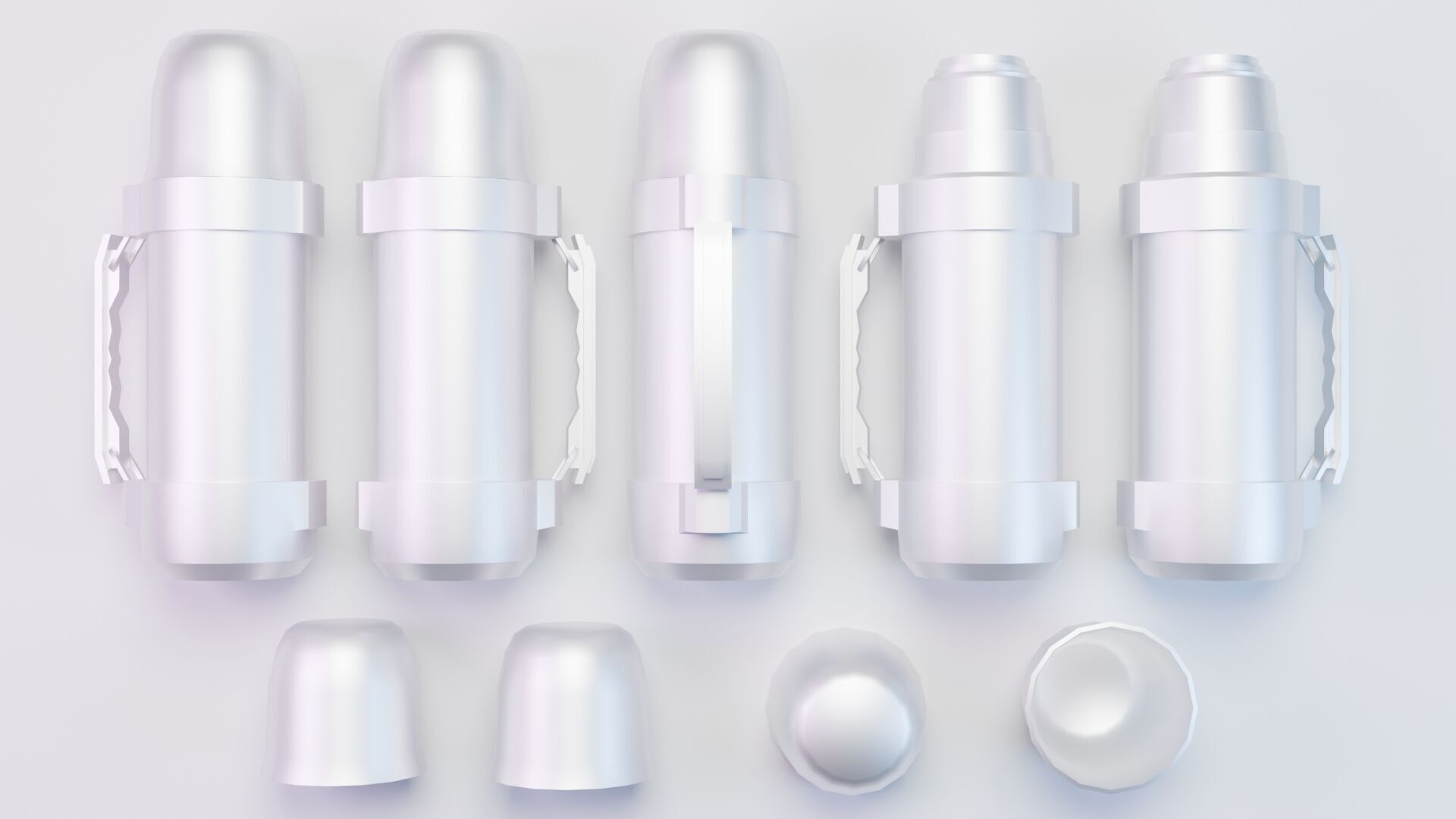 Thermos Coffee Flask Low-poly 3D model_14